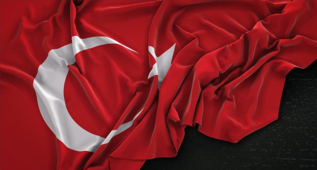 Wrinkled Turkish flag